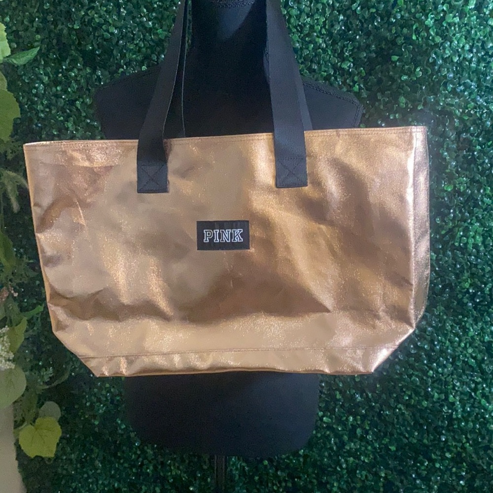 Victoria’s Secret pink metallic tote metallic